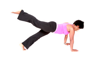 3 Legged Plank requires core strength, alignment and awareness