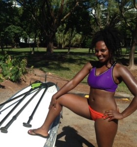 Paddleboard Yoga Swim Wear. You can opt for a two piece or a one piece.